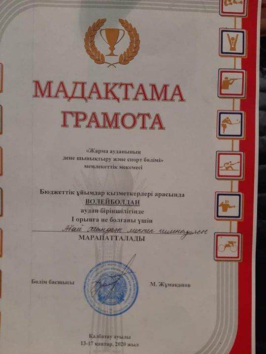 Бюджеттік ұйымдар қызметкерлері арасында волейбол